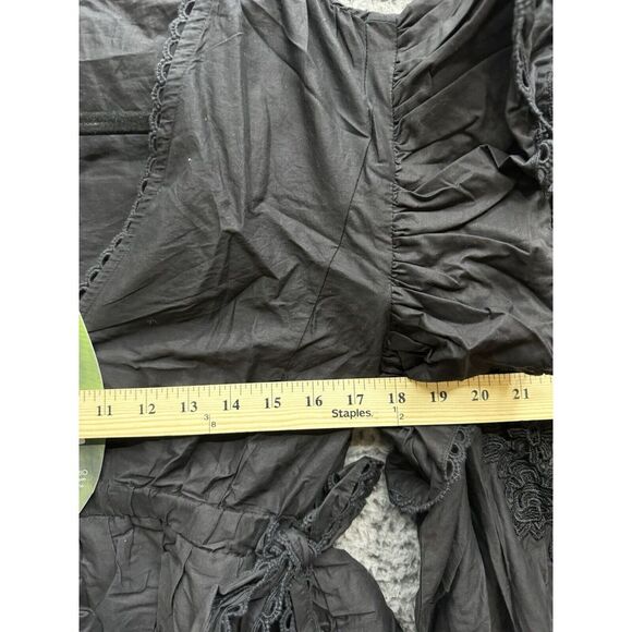 Farm Rio Women's S Cotton Long Sleeve Ruffle‎ V Neck Top NWT $170 - Picture 8 of 11